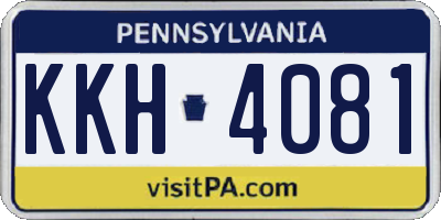 PA license plate KKH4081