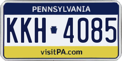 PA license plate KKH4085