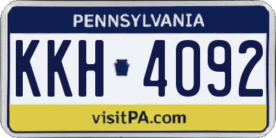 PA license plate KKH4092