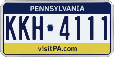 PA license plate KKH4111