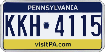 PA license plate KKH4115