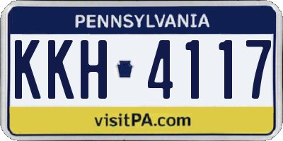 PA license plate KKH4117