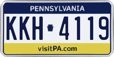 PA license plate KKH4119