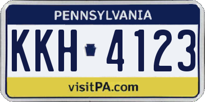 PA license plate KKH4123