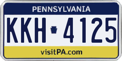 PA license plate KKH4125