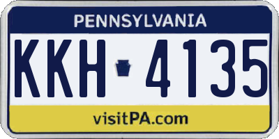 PA license plate KKH4135