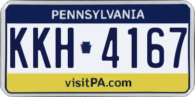 PA license plate KKH4167