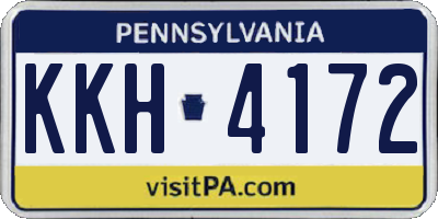 PA license plate KKH4172