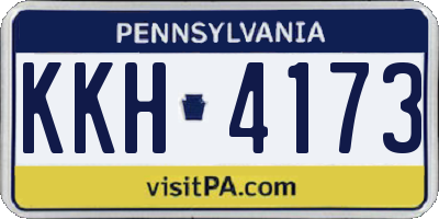 PA license plate KKH4173