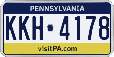 PA license plate KKH4178