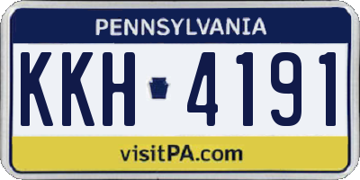 PA license plate KKH4191