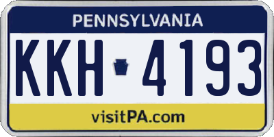 PA license plate KKH4193