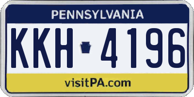 PA license plate KKH4196