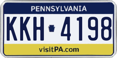 PA license plate KKH4198