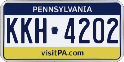 PA license plate KKH4202