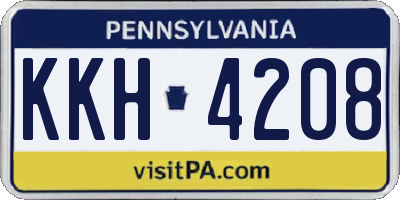 PA license plate KKH4208