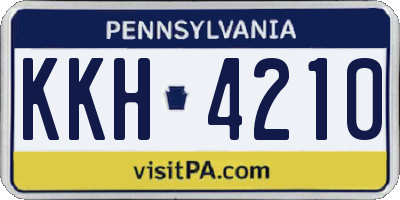 PA license plate KKH4210