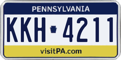 PA license plate KKH4211