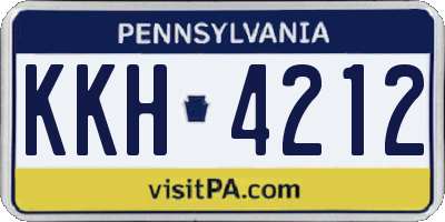PA license plate KKH4212
