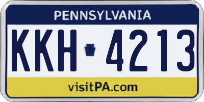 PA license plate KKH4213