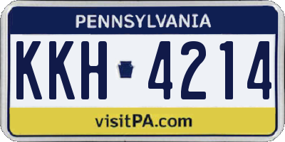 PA license plate KKH4214
