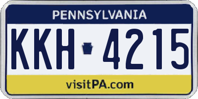 PA license plate KKH4215