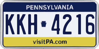 PA license plate KKH4216