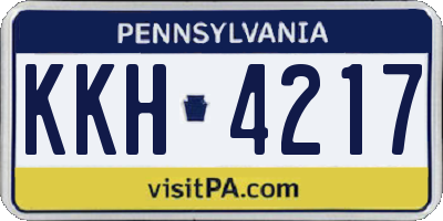 PA license plate KKH4217