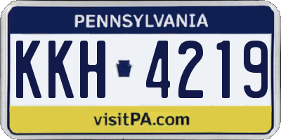 PA license plate KKH4219