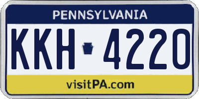 PA license plate KKH4220