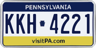 PA license plate KKH4221