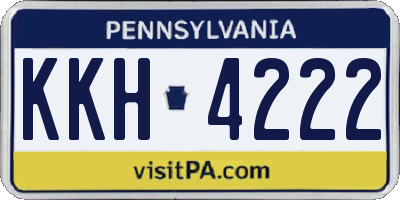 PA license plate KKH4222