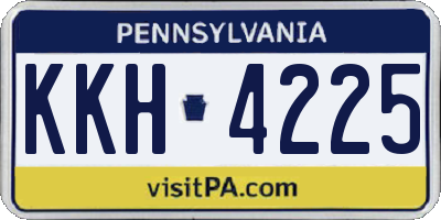 PA license plate KKH4225