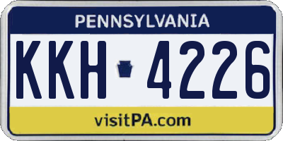 PA license plate KKH4226