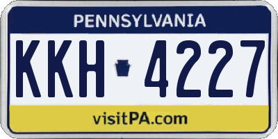 PA license plate KKH4227