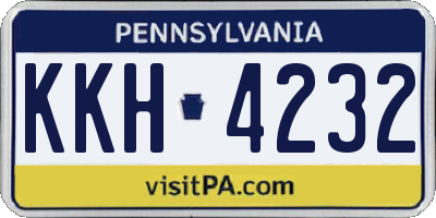 PA license plate KKH4232