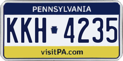 PA license plate KKH4235