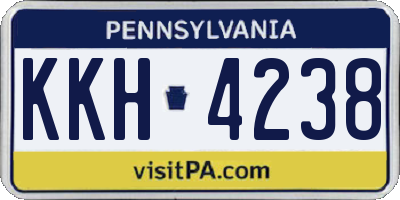 PA license plate KKH4238