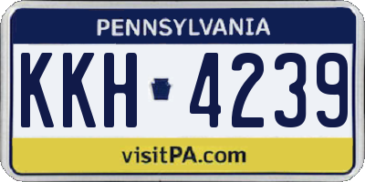 PA license plate KKH4239