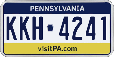 PA license plate KKH4241