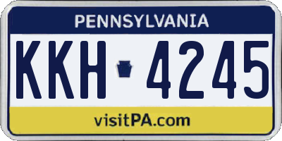 PA license plate KKH4245