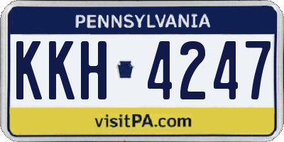 PA license plate KKH4247