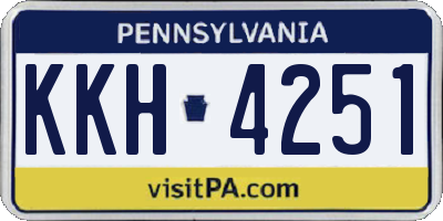 PA license plate KKH4251