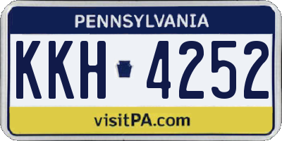 PA license plate KKH4252
