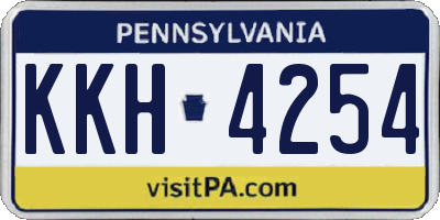 PA license plate KKH4254