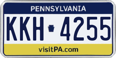 PA license plate KKH4255