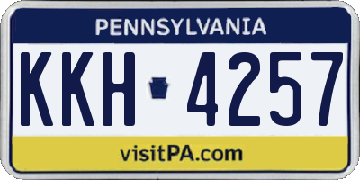 PA license plate KKH4257