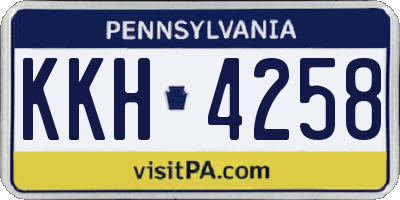 PA license plate KKH4258