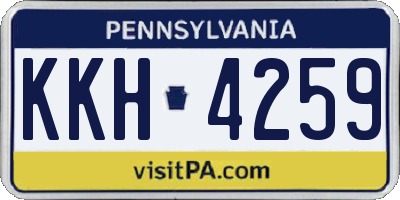 PA license plate KKH4259