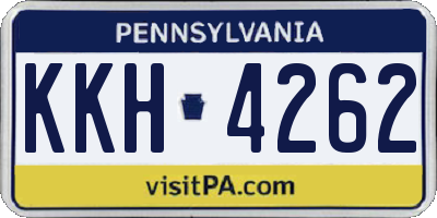 PA license plate KKH4262